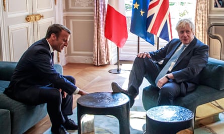 Macron and Johnson in the Élysée on Thursday.