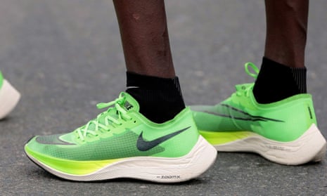 An athlete wearing Nike Vaporflys for the Dubai marathon.