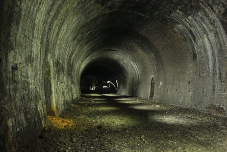 Crunch time … the disused train tunnel where Chris Packet found his first bag.