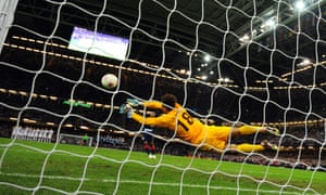 South Korean goalkeeper Bumyoung Lee saves a penalty or â11-metre foot kickâ during the London 2012 Olympic Games menâs quarter-final.
