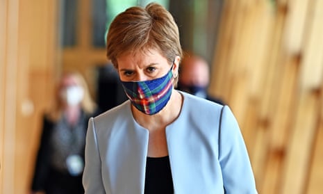 Nicola Sturgeon on the way to First Minister's Questions in the Scottish Parliament on Thursday.