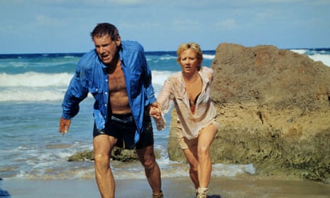 Anne Heche and Harrison Ford in Six Days, Seven Nights, 1998, her first big starring role.