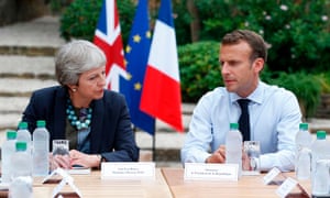 Theresa May and Emmanuel Macron at Fort Brégançon