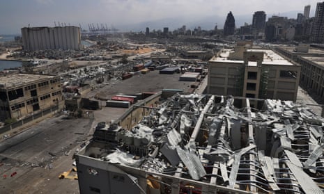 A general view of the site of the 4 August explosion that hit the seaport of Beirut, Lebanon