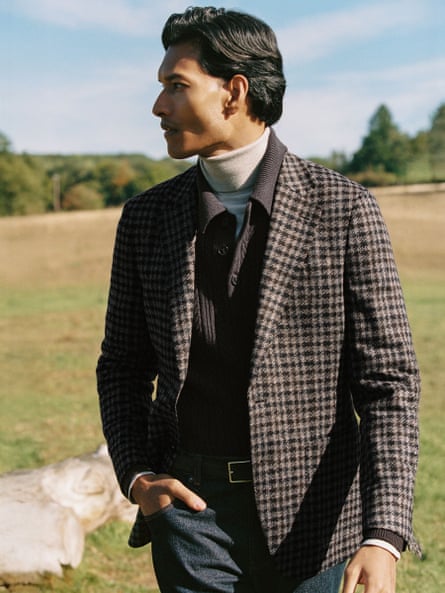 Dogtooth check blazer in brown, £298, Reiss.