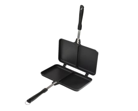 An open ProCook Stovetop Sandwich Toaster