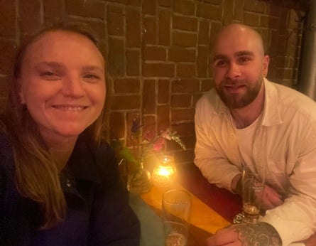 Blind daters Daisy (left) and Cooper in a selfie