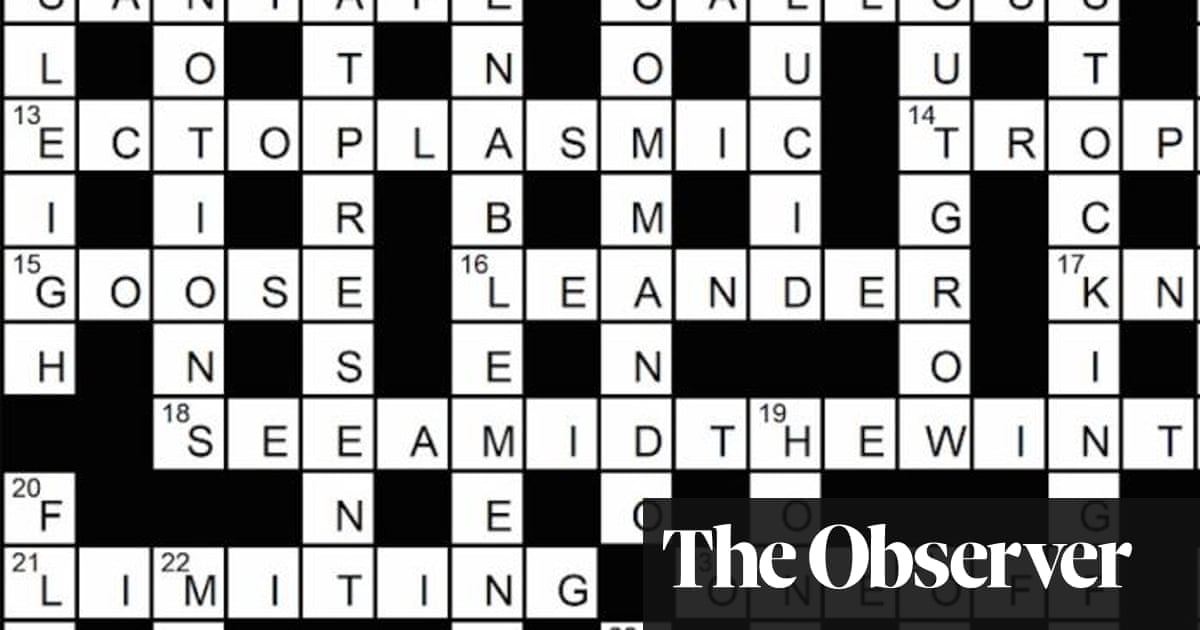 Observer New Review giant crossword solutions Crosswords The Guardian