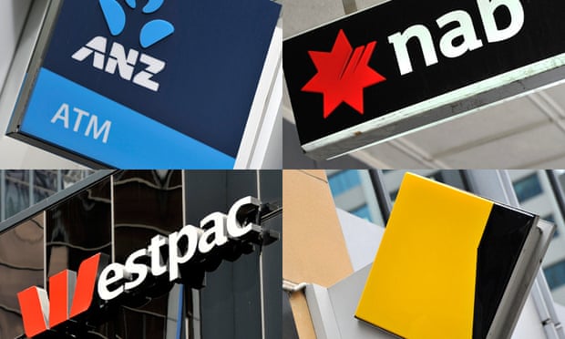A composite image of signage of ANZ, Westpac, the Commonwealth Bank (CBA) and the National Australia Bank (NAB)