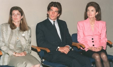 Jackie Onassis, right, with her children Caroline Kennedy and John F Kennedy Jr in 1989.