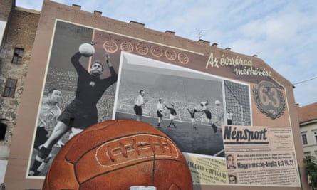 A mural in Budapest celebrating the 1953 match in which Hungary beat England 6-3.