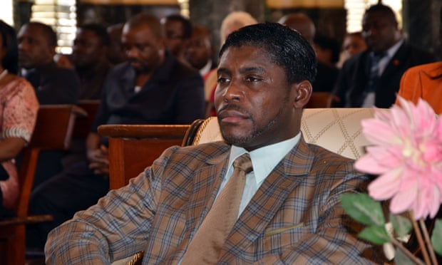 Teodorin Obiang at Malabo’s Cathedral during a mass to celebrate his 41st birthday. 