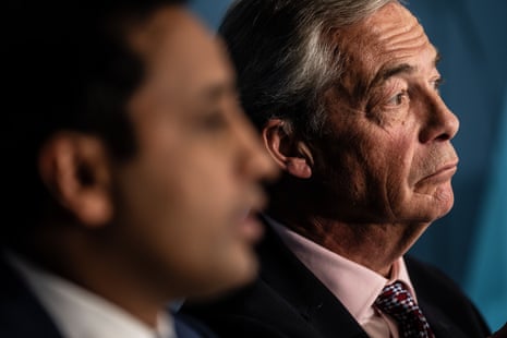 Nigel Farage (right) and Zia Yusuf at their press conference.