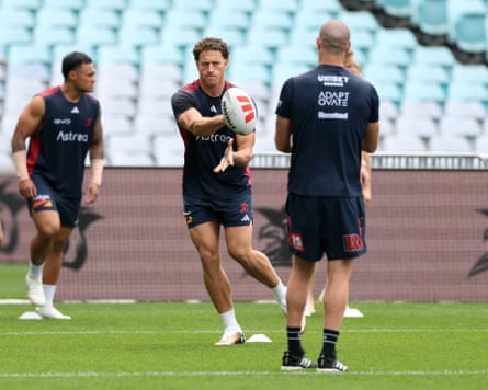 Mark Nawaqanitawase trains before his last game with the Sydney Roosters in the 2026 NRL grand final