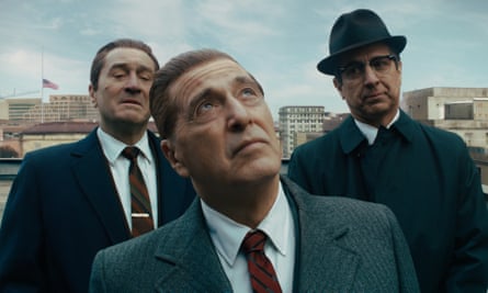 Stuttering its way into existence ... from left, Robert De Niro, Al Pacino and Ray Romano in The Irishman.