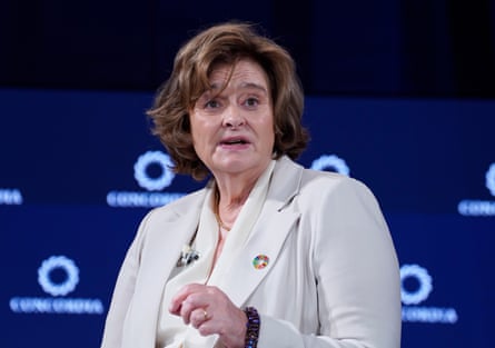 Cherie Blair speaks on stage during the 2023 Concordia Annual Summit at Sheraton New York
