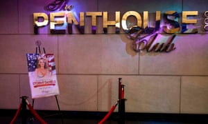 A poster promoting adult film star Stormy Daniels outside the Penthouse Club in Philadelphia, Pennsylvania.