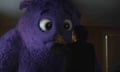 an animation of a large purple furry creature
