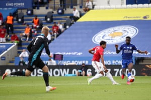 Jesse Lingard of Manchester United scores his sides second goal.