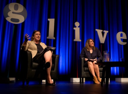 Lenore Taylor and Katharine Viner at a Guardian Live event in Sydney in 2017.