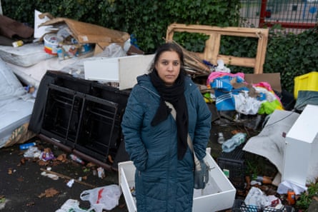 Basmin Khan standing by fly tipping in the Small Heath area of the city.