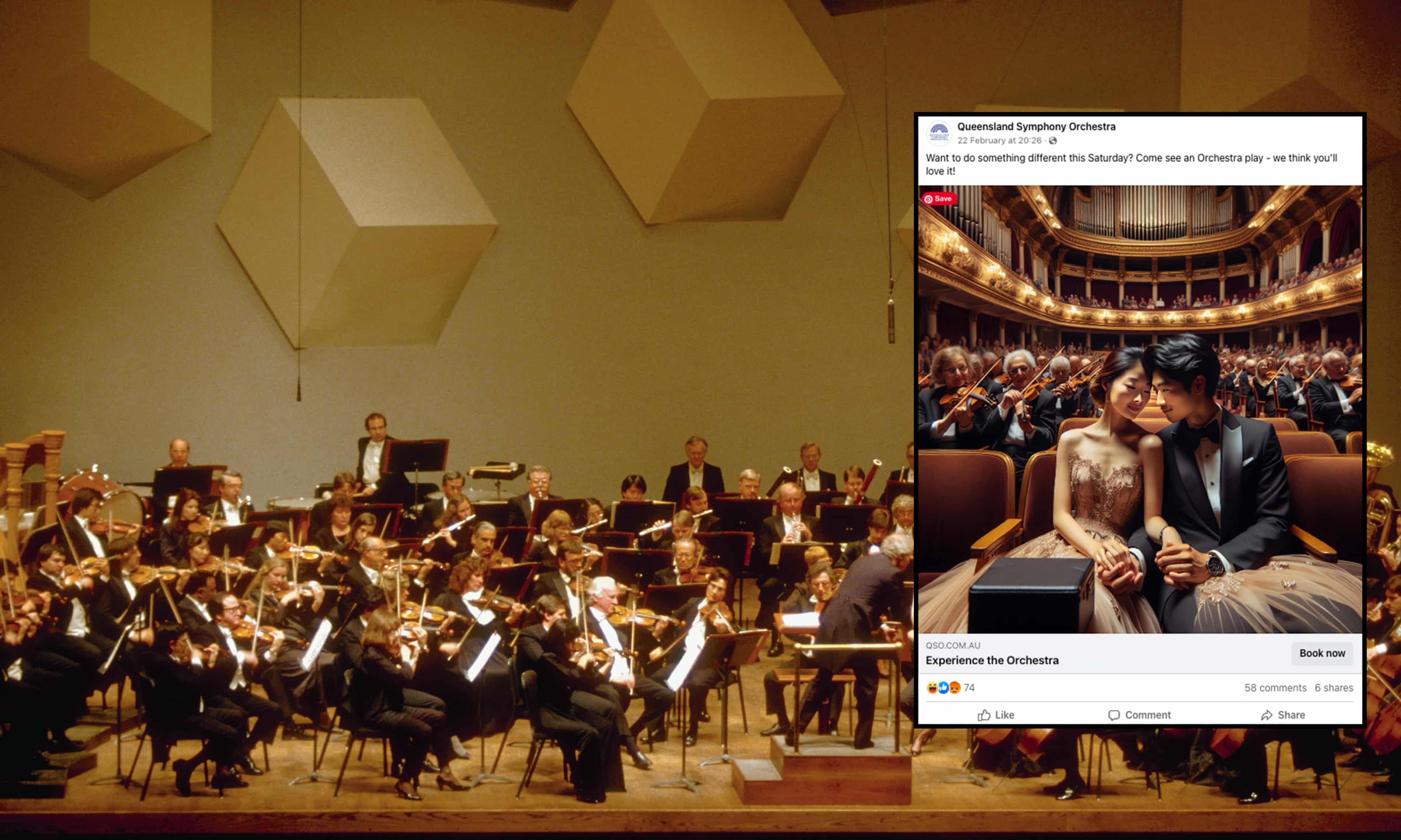 ‘The worst AI-generated artwork we’ve seen’: Queensland Symphony Orchestra’s Facebook ad fail (theguardian.com)
