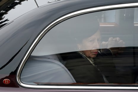 Princess Anne, Princess Royal seen through the window of the cortege.