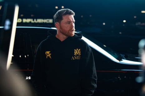Canelo Álvarez arrives for tonight’s fight.