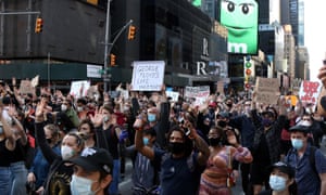 Large crowds of angry New Yorkers on the streets for multiple rallies, protests and marches in solidarity with the people of Minnesota over the death George Floyd
