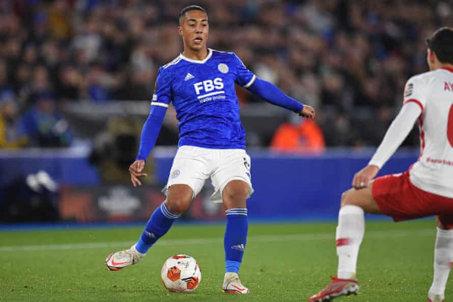 Youri Tielemans on the ball for Leicester