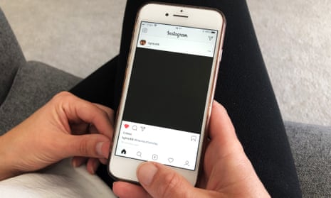 Instagram with a black square