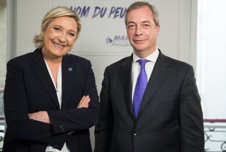 Nigel Farage on LBCUndated handout photo issued by Global Radio of LBC presenter Nigel Farage interviewing Marine Le Pen in Paris