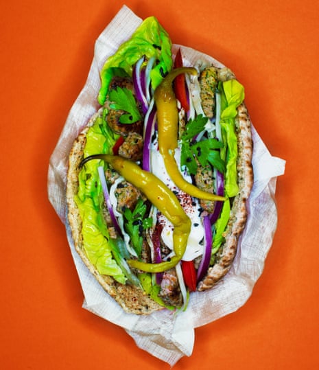 ‘Fire-roasted meat and bright green lettuce’: a tasty example of the kebab maker’s art.