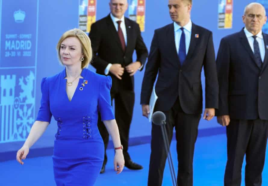 Liz Truss arriving for the Nato summit in Madrid.