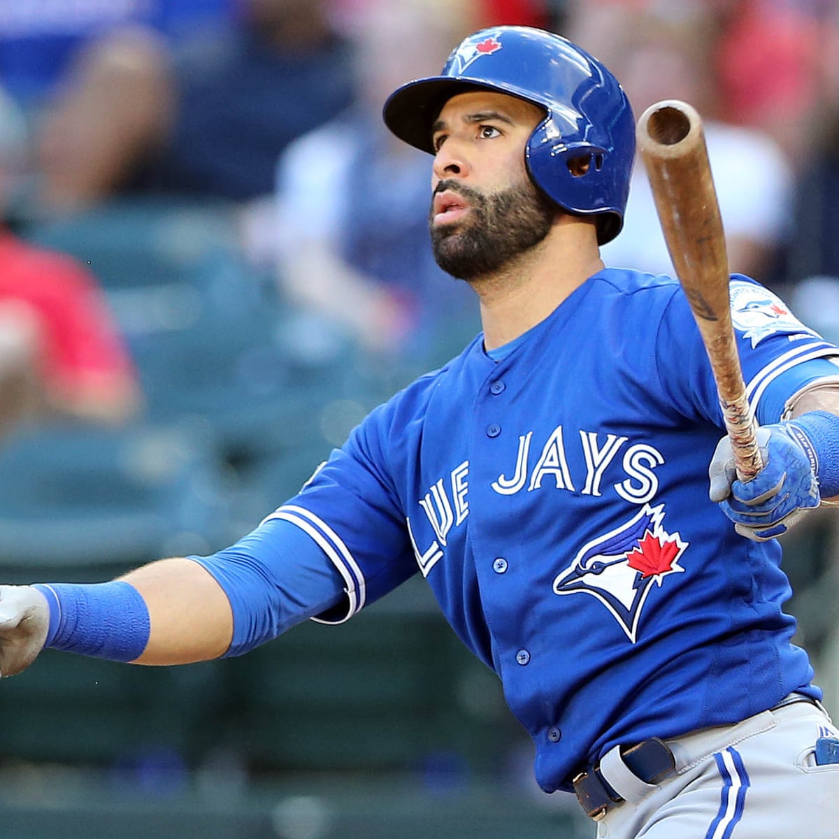 No bat flip this time from Jose Bautista as Blue Jays romp to 10-1 win over Texas | Toronto Blue Jays | The Guardian
