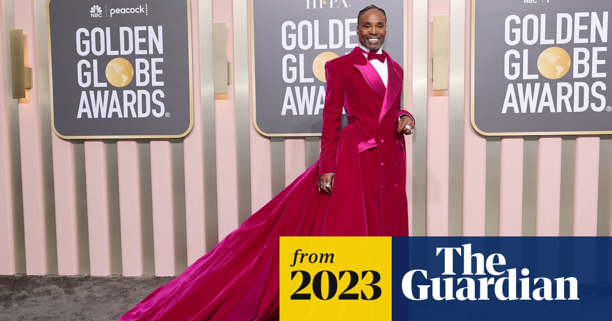 bearded man in dress golden globes Queer Eye" star Jonathan Van Ness attends the 2025 Golden Globes in Los Angeles, CA : Getty