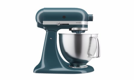 A KitchenAid stand mixer in the colour Agave