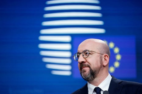 European Council president Charles Michel attends a press conference during an informal EU leaders' summit in Brussels, Belgium, on 18 April 2024.