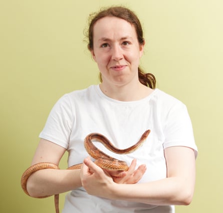 Jasmine with Mikey the snake.