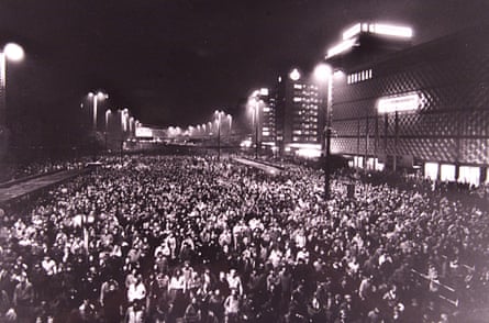 Bravery in Leipzig … about 70,000 people protest against the East German communist regime in October 1989.