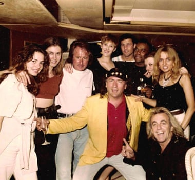 Bob Petrovic and friends – including Peter Stringfellow – in 1990s Marbella.