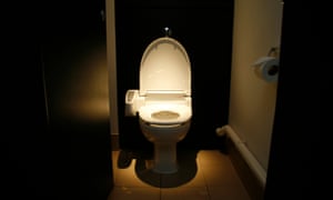 Toilet, lid up