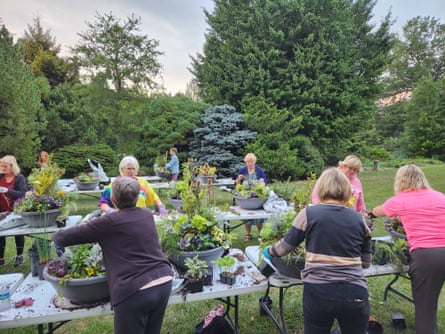 people at a gardening class