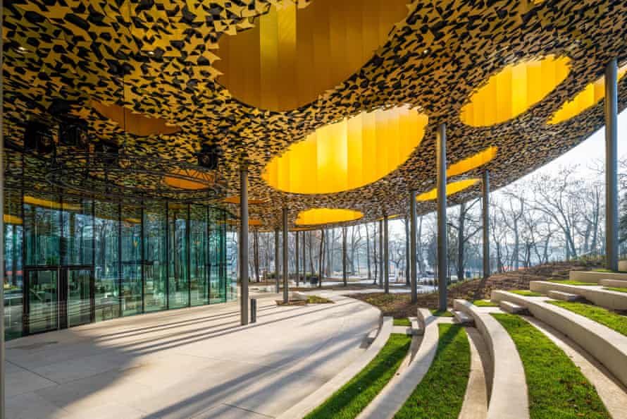 Outdoor stage … the House of Hungarian Music does its best to nestle among the trees.