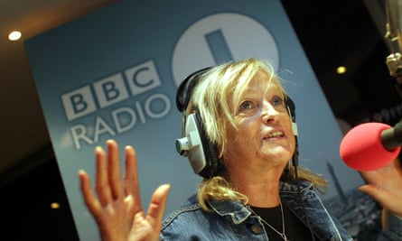 Annie Nightingale presenting a one-off radio show from the top of the BT tower, London, September 2004.