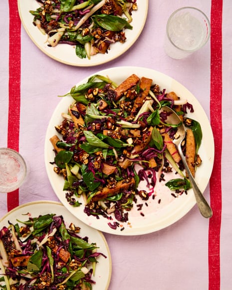 Meera Sodha's black rice, red cabbage and tempeh salad.