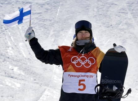 Enni Rukajärvi, of Finland, celebrates her bronze medal after the women’s slopestyle final