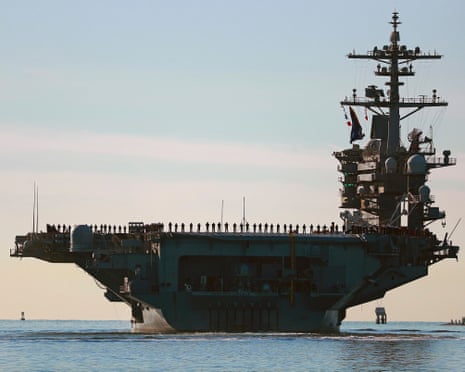 The USS Abraham Lincoln, which has been on deployment in the strait of Hormuz, has not made a port call in nine months.