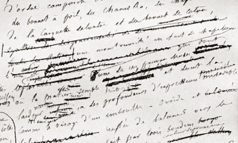 From a page from Gustave Flaubert’s manuscript of Madame Bovary.