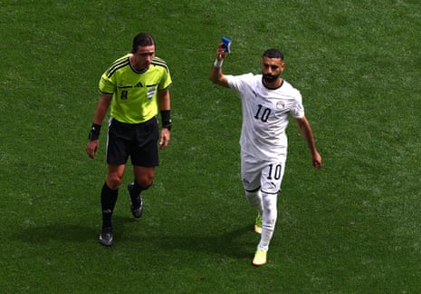 Mohamed Salah leaves the pitch.